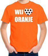 Oranje fan t-shirt voor kinderen - wij houden van oranje - Holland / Nederland supporter - EK/ WK shirt / outfit 110/116