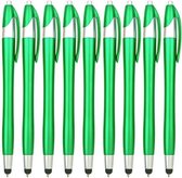 9 Stuks - Stylus pen voor tablet en smartphone - Met Penfunctie - Touch Pen - Voorzien van clip - Groen
