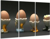 Oeufs de peinture sur toile | Blanc, bleu, jaune | 120x80cm 3 Liège