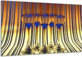 Glasschilderij Glas - Geel, Blauw - 120x70cm 1Luik - Foto Op Glas - Geen Acrylglas Schilderij - GroepArt 6000+ Glasschilderijen Art Collectie - Wanddecoratie - Woonkamer - Slaapkamer