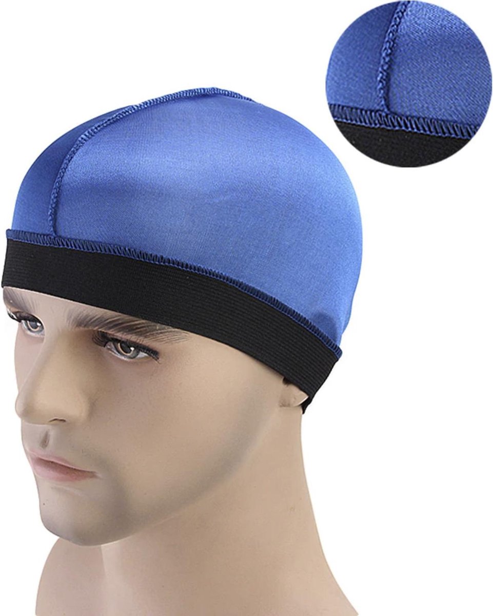 Cabantis Wave-Cap - Stretch - Durag - Hoofddeksel - Scooter Helm - Blauw