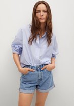 Mango Broek Denim Shorts Met Omgevouwen Broekspijpen 17070106 Tm Dames Maat - W38