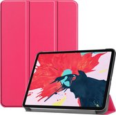 Voor iPad Pro 11 inch 2020 Custer Texture Smart PU lederen tas met slaap- / wekfunctie en drievoudige houder (roze rood)