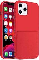 Vloeibare siliconen huid voelt schokbestendig beschermhoes met kaartsleuf voor iPhone 12 mini (rood)