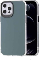 TPU + acryl anti-val spiegel telefoon beschermhoes voor iPhone 12 Pro Max (blauwachtig zwart)