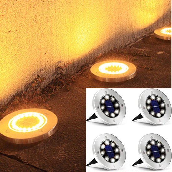 Buiten verlichting - 4 spots - LED tuinlicht - Met lichtsensor - Warme Wit  Licht... | bol.com
