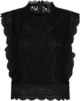 Only Dames ONLKARO S/L LACE TOP WVN Black - Maat 34