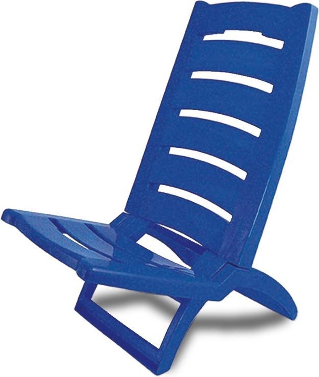 Adriatic Strandstoel kunststof opklapbaar 80x38cm blauw