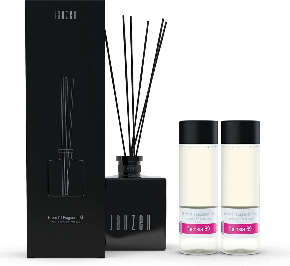 Janzen Home Fragrance Sticks XL zwart inclusief Fuchsia 69