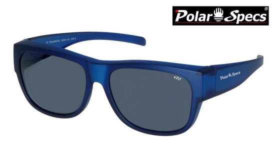 Foto: Polar specs overzet zonnebril ps5096 mat donker blauw polariserend zwart standaard cat 3 large unisex