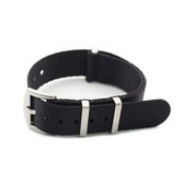 Strapzz® Nato Basic Line Zwart - Horlogebandje - 22mm