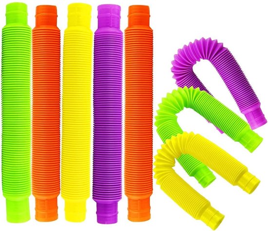 Fidget Pop Tube/Pop Pipe | Kreukelbuis/Kartelbuis | Wacky Tube | Anti Stress Fidget Toy | Bekend Van TikTok (Oranje