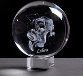 Avenir - Luxe Sterrenbeeld Libra/Weegschaal - 3D Glazen Bol - Astrologie - Home Decoratie - Cadeau