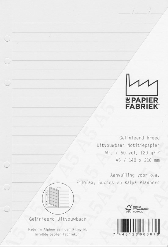 A5 Gelinieerd 120g/m² Wit Notitiepapier 100 Pagina's Uitvouwbaar van A5 naar A4... A5 Gelinieerd 120g/m² Wit Notitiepapier 100 Pagina's Uitvouwbaar van A5 naar A4...