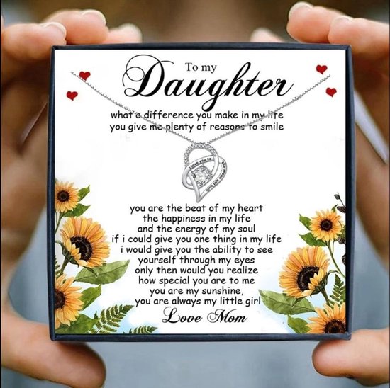 To my daughter ketting - moeder naar dochter kado - cadeau voor dochter  bloemen | bol.com