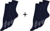 Bamboe sokken - unisex - 6 paar - navyblauw - normale schachtlengte - maat 39/42