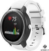 Siliconen Smartwatch bandje - Geschikt voor  Garmin Vivoactive 3 siliconen bandje - wit - Strap-it Horlogeband / Polsband / Armband