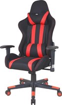 Gamestoel Thomas - bureaustoel racing gaming stijl - stof bekleding - zwart rood