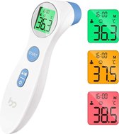 Thermometer | Infrarood | Contactloos | Voorhoofd | Accuraat | Wit | LCD Display