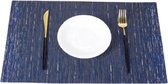 Placemat Kunststof Tafelkleed Onderlegger -  Kerst - Kunststof - 30x45 cm - Rechthoek - Donkerblauw