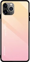 Voor iPhone 11 Pro Gradient Color Glass Case (roze)