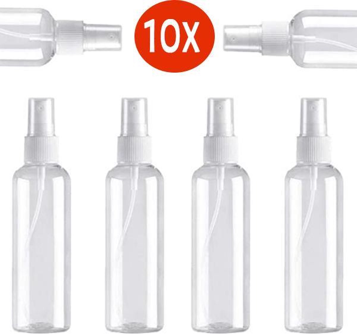slecht vermoeidheid leeftijd Spray flesje leeg -100 ml- 10 flesjes - sprayflacon leeg - verstuiver  flesjes leeg -... | bol.com