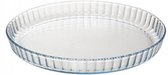 Glazen bakvorm MET DEKSEL/taartvorm/bakvorm/ovenschaal - rond 31 cm x 3,8 cm - hoogwaardig  borosilicaatglas - oven/magnetron/koelkast/diepvriezer/vaatwasserbestendig - met deksel