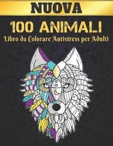 Libro da Colorare Antistress per Adulti 100 Animali Nuova