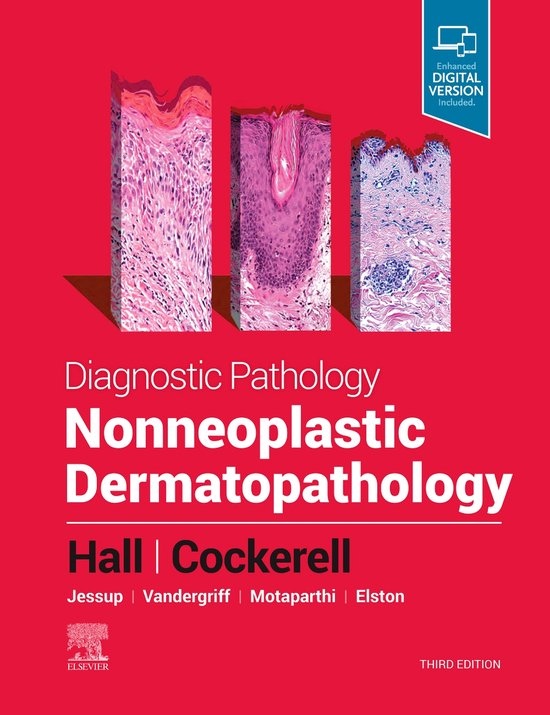 Couverture du livre Diagnostic Pathology Nonneoplastic Dermatopathology, présentant trois coupes de peau microscopiques et le titre.