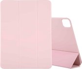 Voor iPad Pro 11 inch (2020) Horizontale flip Ultradunne dubbelzijdige clip zonder magnetische PU-lederen tas met drievoudige houder en slaap- / wekfunctie (roze)
