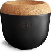 Emile Henry Kruidenpot 14,5 X 13,5 Cm 940 Ml Keramiek/kurk Zwart