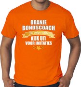 Grote maten oranje fan t-shirt voor heren - de enige echte bondscoach - Holland / Nederland supporter - EK/ WK shirt / outfit 3XL