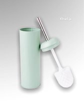 Toiletborstel met houder - groen - metaal - 41 cm hoog