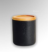 Opbergpot - bamboe - zwart - 10 x 11 cm