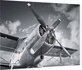 Vintage enkel propeller vliegtuig  - Foto op Plexiglas - 90 x 60 cm