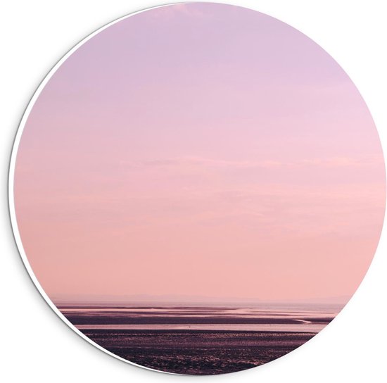 Forex Wandcirkel - Roze Strand - 20x20cm Foto op Wandcirkel (met ophangsysteem)