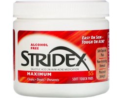 Stridex, Single-Step Acne Control, Maximum, Alcohol vrij , 55 Soft Touch Pads