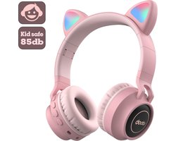 Kinder koptelefoon Bluetooth DOBI roze - VOLUME BEGRENZING - 85DB