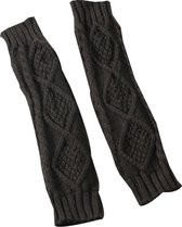 WiseGoods Luxe Gebreide Polswarmers - Vingerloze Armwarmers - Handschoenen Dames - Yoga - Multifunctioneel - One Size - Zwart