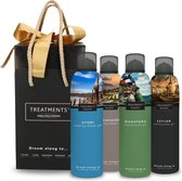 Treatments - Shower Douchegel (Gift)box 4x 200ml | Ceylon - Shinshiro - Uyuni - Mahayana | Vrij van parabenen, kleurstoffen en minerale oliën