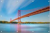 Ponte 25 de Abril over de Taag in Lissabon - Foto op Tuinposter - 60 x 40 cm
