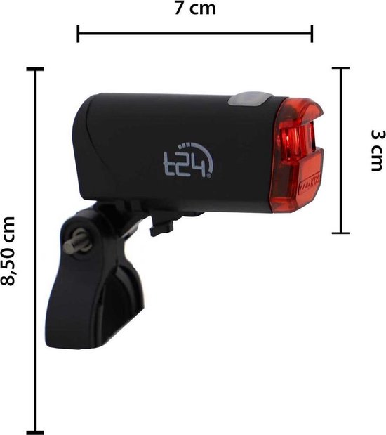 t24 - fietsverlichting - spatwaterdicht - fietslampenset - koplamp - achterlamp — afbeelding 3
