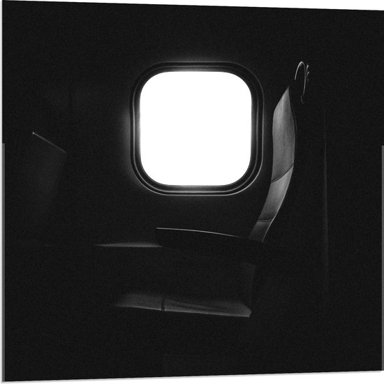 Acrylglas - Vliegtuigstoel bij Raam - Foto op Acrylglas (Met Ophangsysteem)