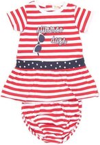 Babybol Meisjes Jurkje Rood Gestreept Summer Days - 110