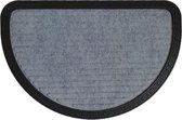 Ikado  Set van 2 schrapende deurmatten halve maan met rubber boord grijs  40 x 60 cm