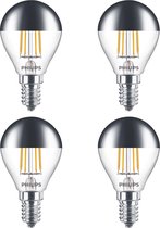 4 stuks Philips led kopspiegellamp Zilver E14 4W 2700K Niet dimbaar