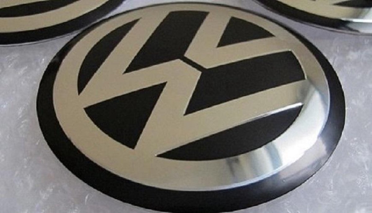 Set van 4 aluminium Volkswagen stickers 56mm - Naafdoppen -Naafkappen -  Velgen -... | bol.com