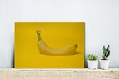 Canvas Schilderij Banaan - Fruit - Geel - 30x20 cm - Wanddecoratie