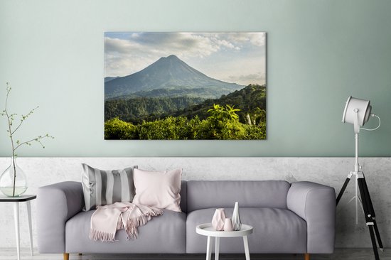 Canvas Schilderij Landschap met uitzicht op de Arenal-Vulkaan in Costa Rica - Wanddecoratie