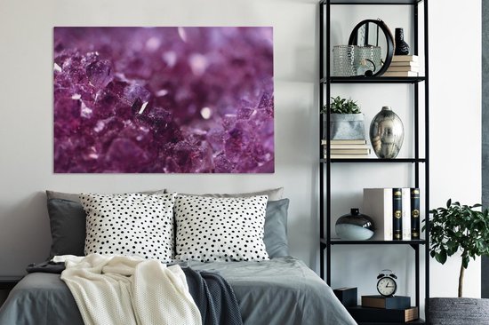Tableau sur toile Gros plan d'une améthyste violette - 140x90 cm - Décoration murale
